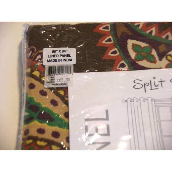 Moroccan Paisley Curtain Panels Split P Grommet Top 56" x 84" New One Pair - Picture 5 of 5